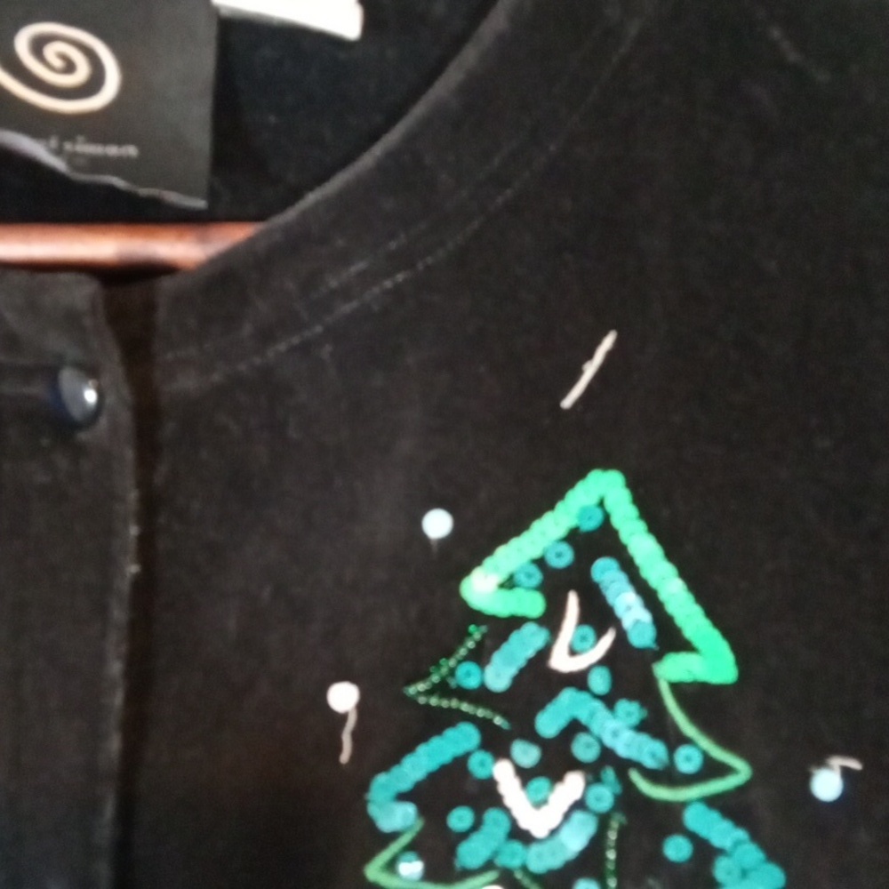 Micheal Simon Event Snowman Chridtmas Sweater Velvet Button Down Small - Picture 4 of 11